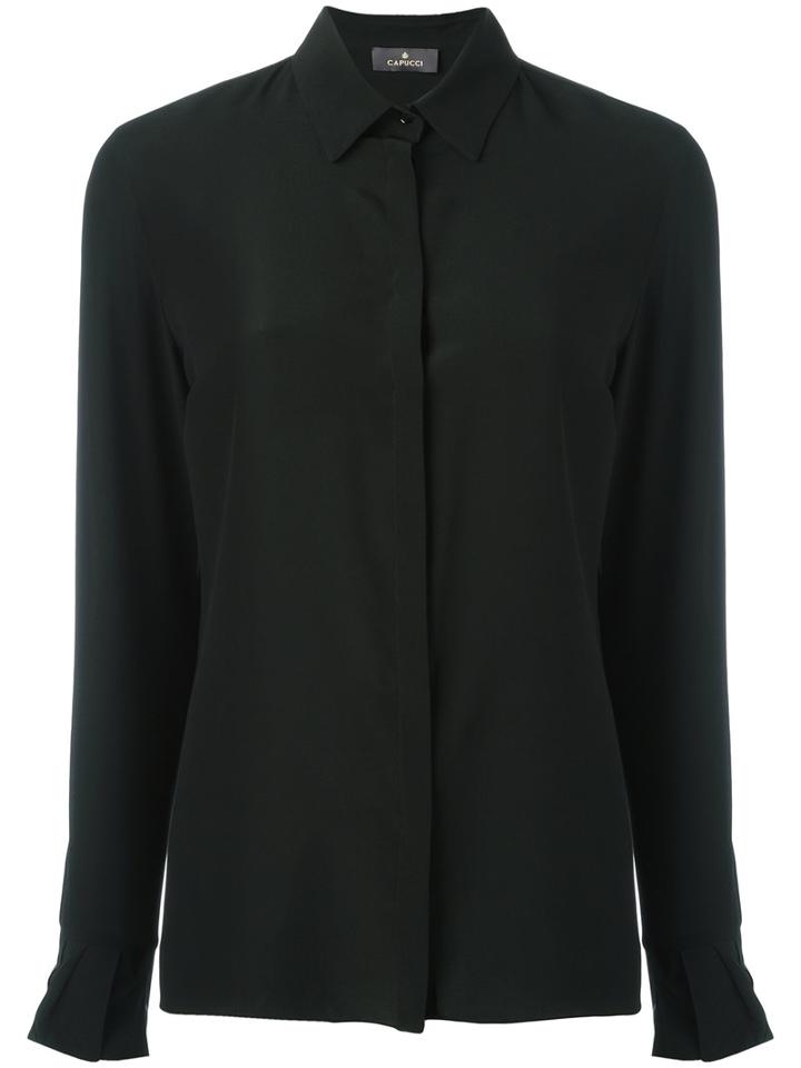 Capucci Button Up Shirt, Women's, Size: 42, Black, Silk