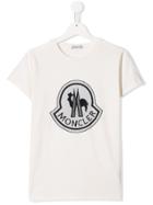 Moncler Kids Teen Embroidered Logo T-shirt - White