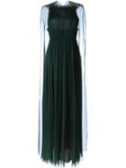 Valentino Pleated Evening Dress, Women's, Size: 38, Green, Silk/polyamide