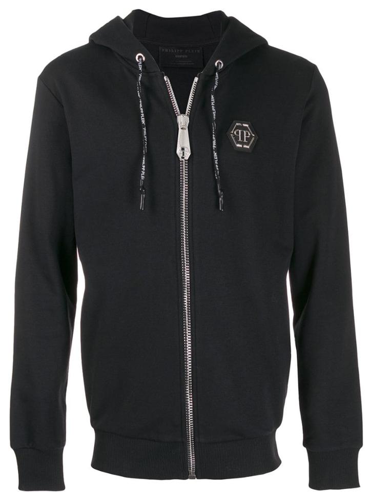Philipp Plein Hooded Zip-up Skull Jacket - Black