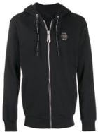 Philipp Plein Hooded Zip-up Skull Jacket - Black