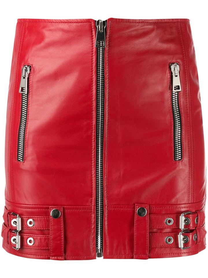 Manokhi Zip Detail Skirt - Red