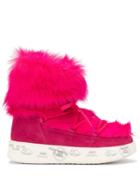 Premiata Faux-fur Suede Boots - Purple