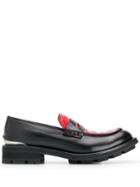 Alexander Mcqueen Contrast Penny Loafers - Black