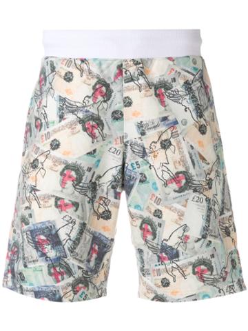 Thames Printed Shorts - White