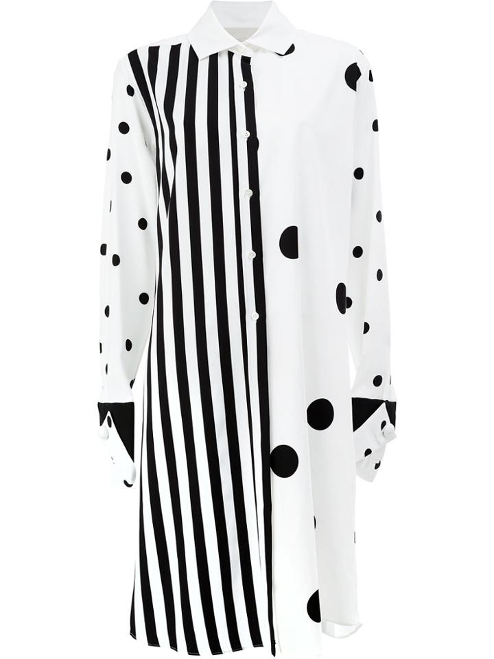Monse Contrast Prints Shirt Dress - White
