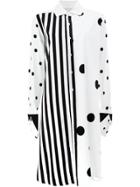 Monse Contrast Prints Shirt Dress - White