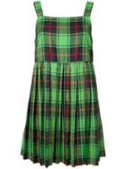 Marco De Vincenzo Checked Flared Mini Dress - Green