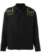 Yohji Yamamoto Vintage Embroidered Short Coat, Men's, Size: Medium, Black