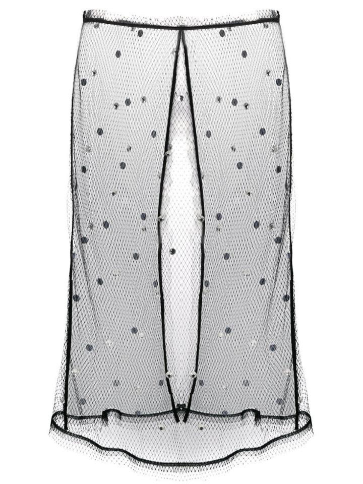Nº21 Tulle And Crystal Embellishments Layered Skirt - Black