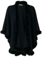 N.peal Fur Trimmed Cashmere Cape - Blue