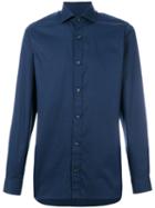 Z Zegna - Micro Dots Print Shirt - Men - Cotton - 41, Blue, Cotton