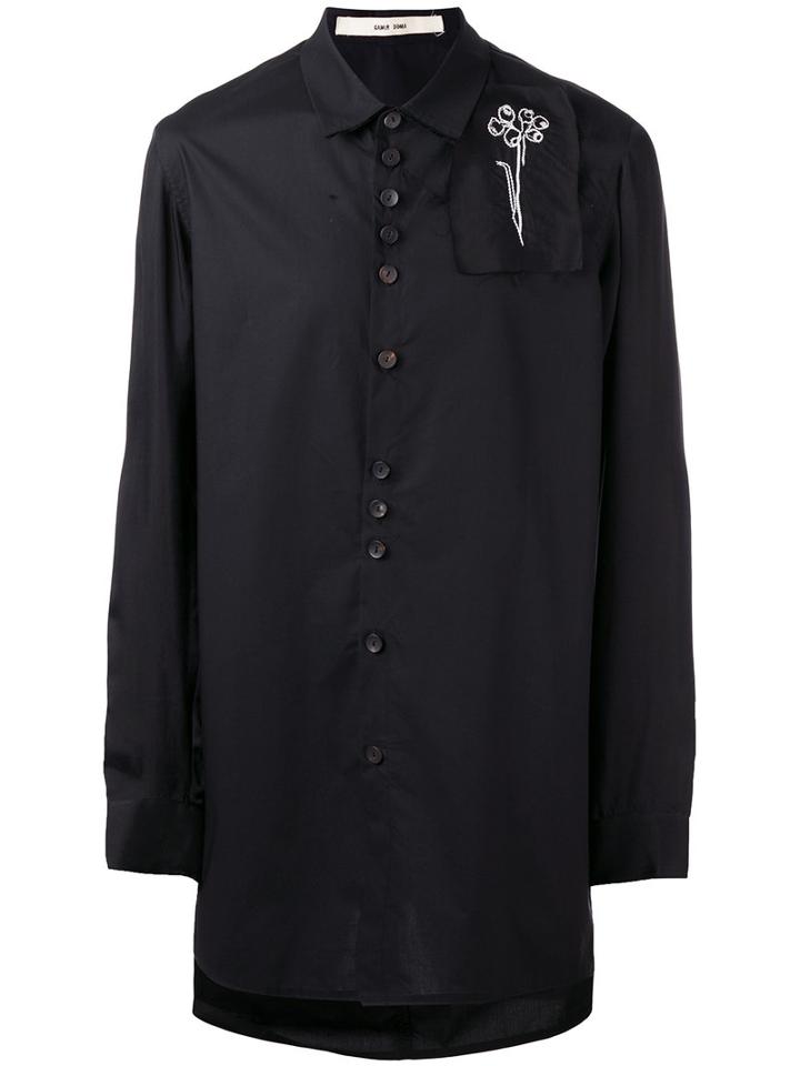 Damir Doma Embroidered Patch Shirt, Men's, Size: Medium, Black, Cotton/cupro