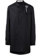 Damir Doma Embroidered Patch Shirt, Men's, Size: Medium, Black, Cotton/cupro