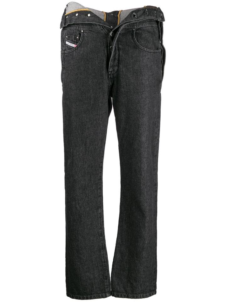 Diesel Red Tag Foldover Waist Jeans - Black