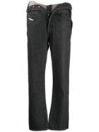 Diesel Red Tag Foldover Waist Jeans - Black