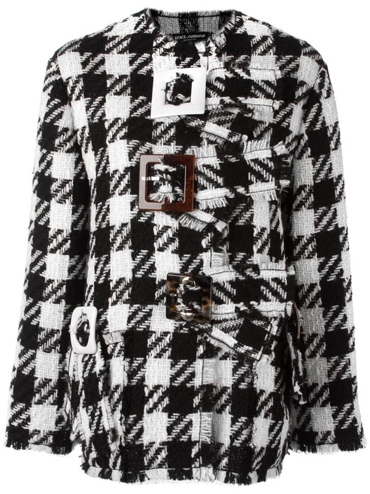 Dolce & Gabbana Checked Boxy Coat - Black