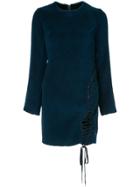 Facetasm Lace-up Fastening Detailed Dress - Blue