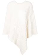 N.peal Diagonal Cable Poncho - Nude & Neutrals
