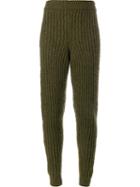 J.w.anderson Ribbed Knit Trousers, Women's, Size: Large, Green, Polyamide/alpaca/virgin Wool