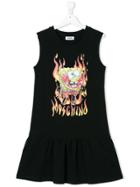Moschino Kids Burning Sponge Bob Print Dress - Black