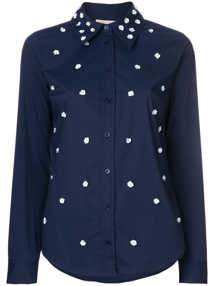 Michael Michael Kors Flower Embellished Shirt - Blue