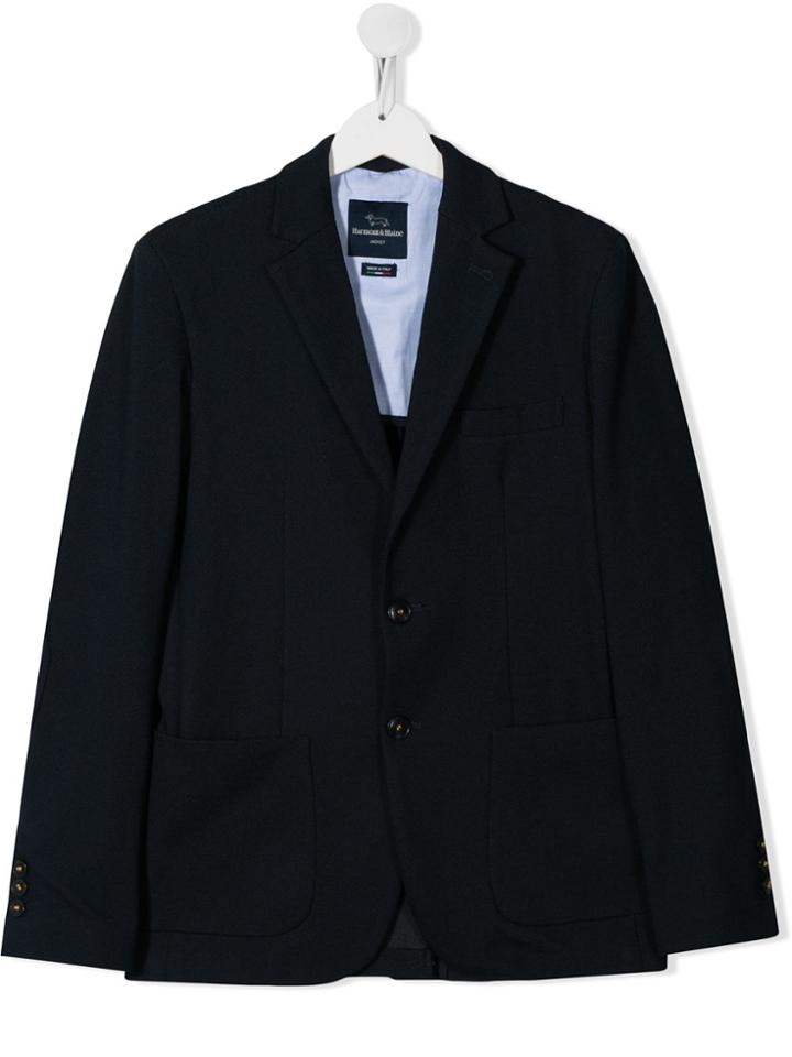 Harmont & Blaine Junior Fitted Single-breasted Blazer - Blue