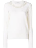 Givenchy Embellished Crew Neck Sweater - White
