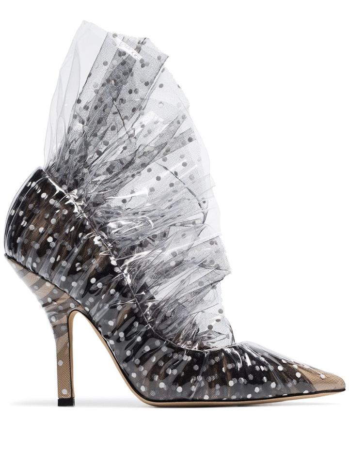 Midnight 00 Black 105 Polka Dot Tulle And Pvc Pumps