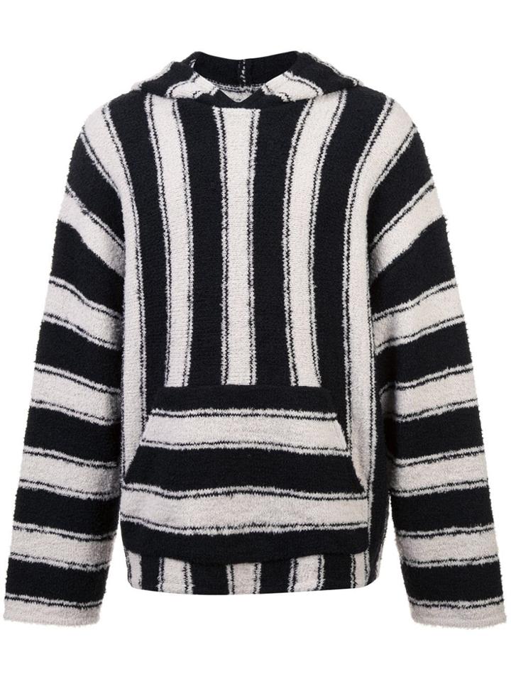 Amiri Striped Hooded Jumper - Black