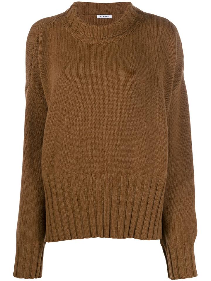 P.a.r.o.s.h. Oversized Turtleneck Jumper - Brown