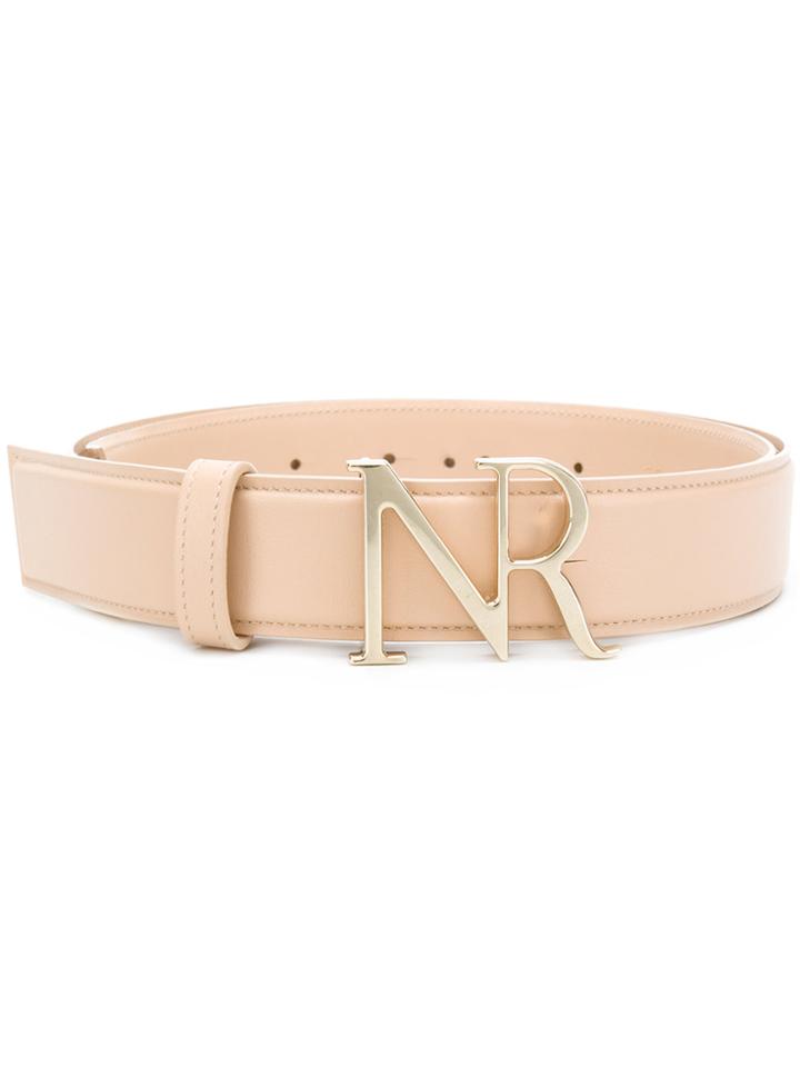 Nina Ricci Branded Buckle Belt - Nude & Neutrals