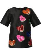 Manish Arora Sequin-embellished Heart T-shirt - Black