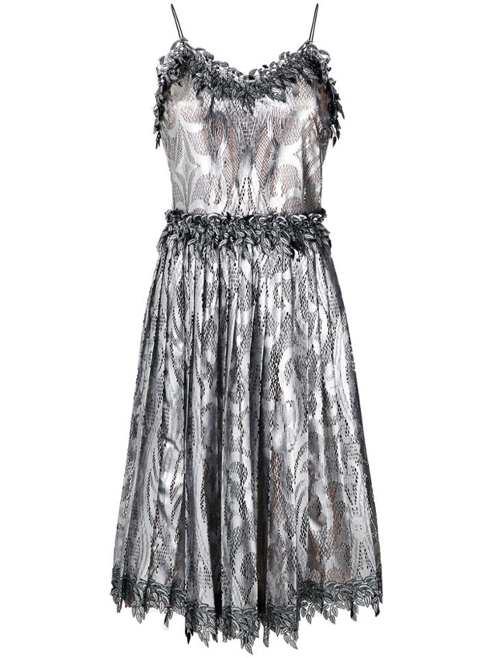 Marco De Vincenzo Metallic Pleated Dress - Grey