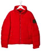 Moncler Kids Full Zip Puffer Jacket - Red