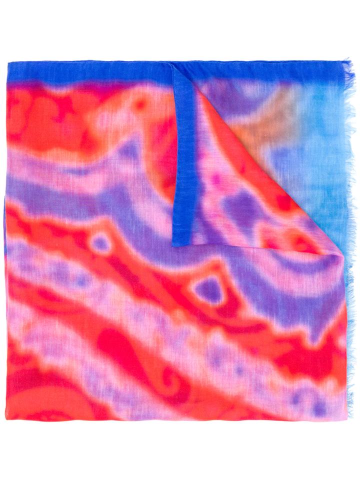 Etro Blurred Print Scarf - Pink & Purple
