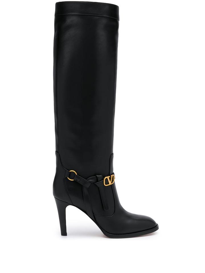 Valentino Valentino Garavani Vlogo 85mm Knee-high Boots - Black