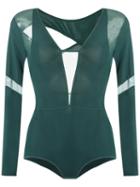 Giuliana Romanno - Long Sleeves Bodysuit - Women - Polyamide/spandex/elastane - G, Green, Polyamide/spandex/elastane