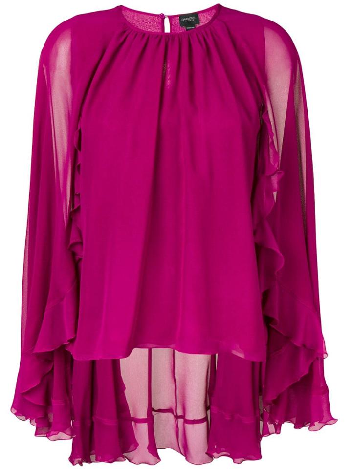 Giambattista Valli Cape Style Ruffle Blouse - Purple