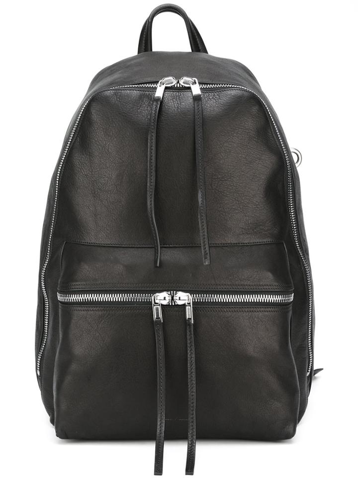Rick Owens Fringe Zip Detail Backpack - Black