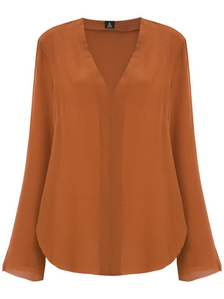 Osklen V-neck Silk Blouse - Brown