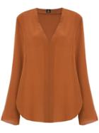 Osklen V-neck Silk Blouse - Brown