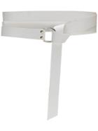 Nude Wraparound Ring Buckle Belt - White