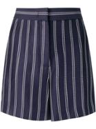 Emilio Pucci High Rise Striped Shorts - Blue