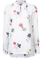 Equipment - Floral Longsleeve Shirt - Women - Silk - Xs, White, Silk