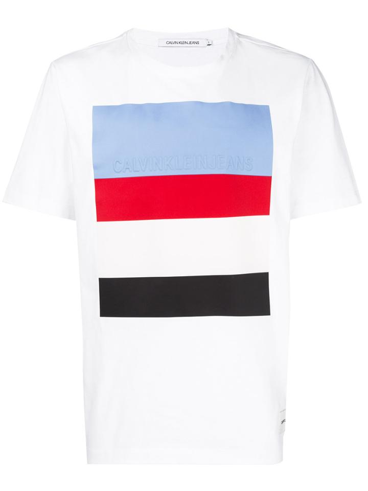 Ck Jeans Contrast Stripe T-shirt - White