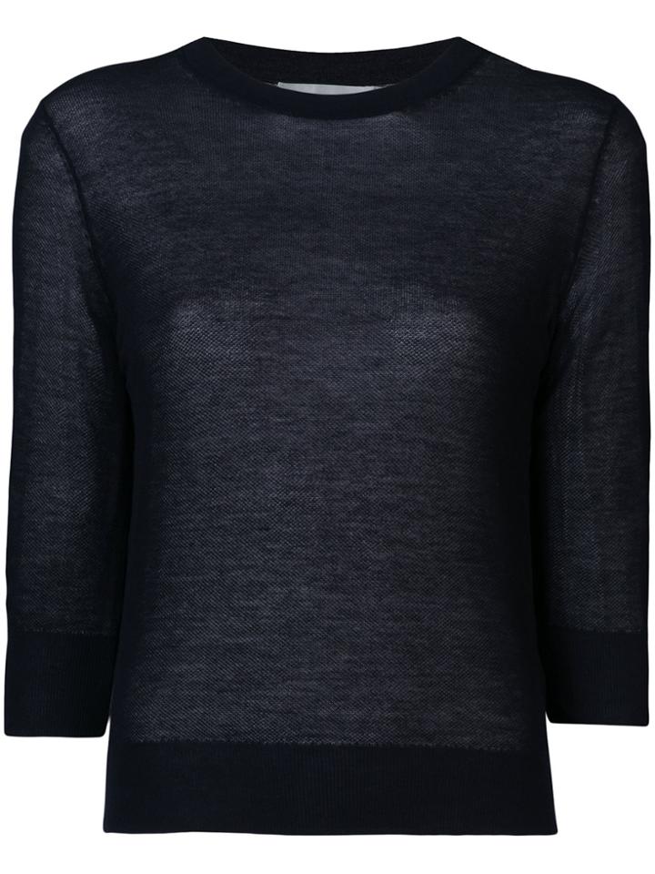 Vince Cropped Sleeves Jumper - Blue