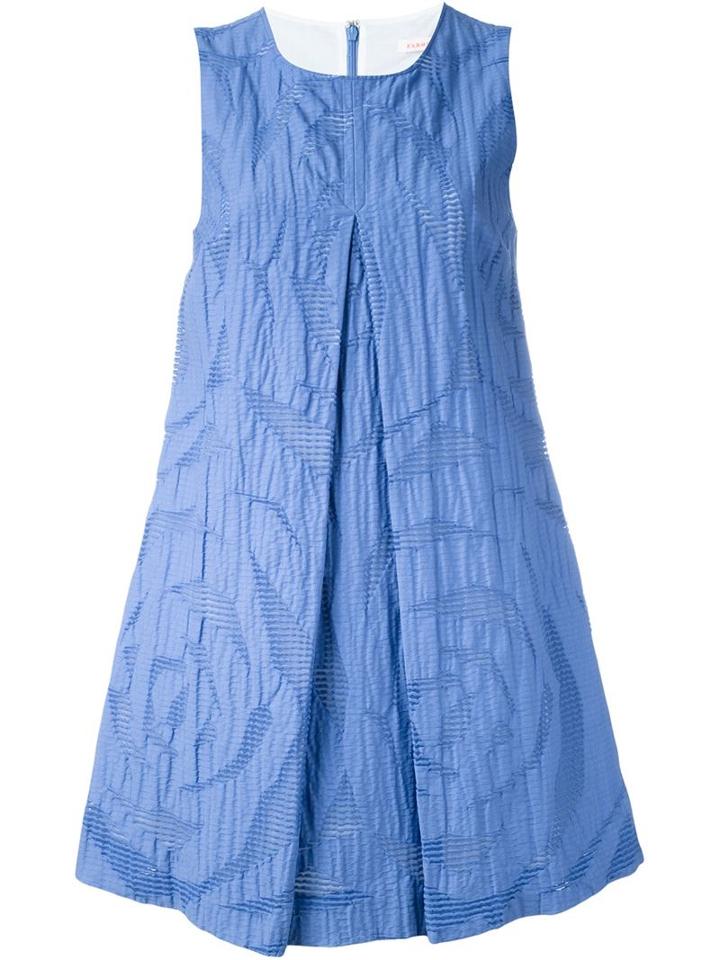 P.a.r.o.s.h. Inverted Pleat 'cindy' Dress, Women's, Size: Small, Blue, Cotton/polyamide