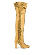 Paris Texas Snakeskin Effect Boots - Gold