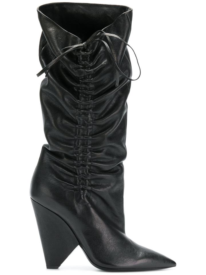 Saint Laurent Niki 105 Coulis Boots - Black